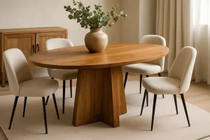 De elegantie van een ovale eettafel in mangohout