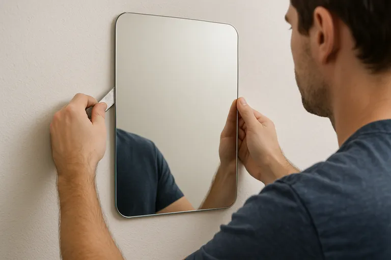 Verwijderen van een plakspiegel zonder schade